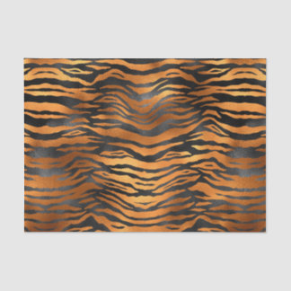 Elegante Kupfer Black Tiger Animal Print Seidenpapier