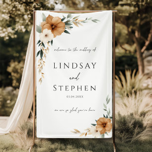 Elegante Kupfer-Erde-weiße Hochzeit Banner