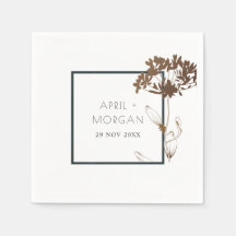 ELEGANTE KUPFERFOLIE HYDRANGEA FLORAL WEDD NAPK