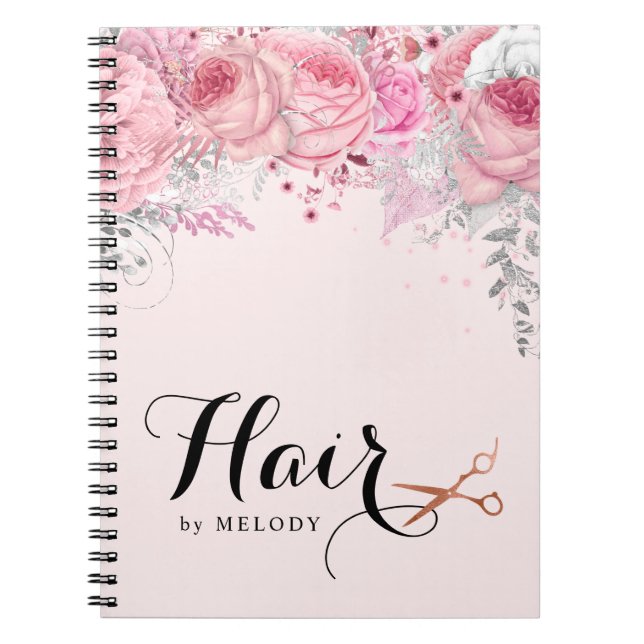 Elegante Kupferschere aus Rose Notizblock (Vorderseite)