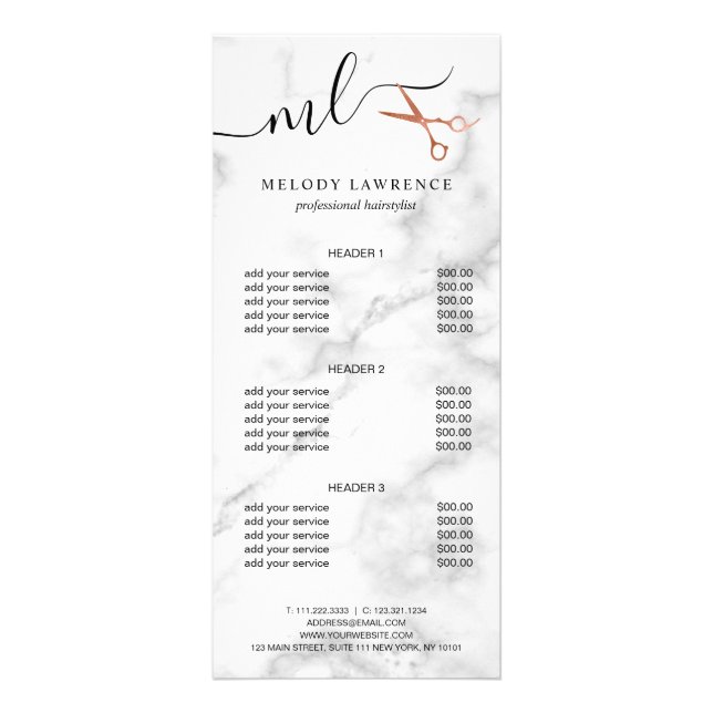 Elegante Kupferschere aus Rose Werbekarte (Vorne)