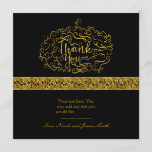 Elegante Kürbis Halloween Herbst Gold Dankeschön K Dankeskarte