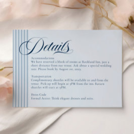 Elegante Küste Details zum blauen Streifen RSVP Karte