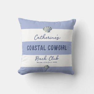 Elegante Küsten-Cowgirl Soft Blau Weiße Streifen   Kissen