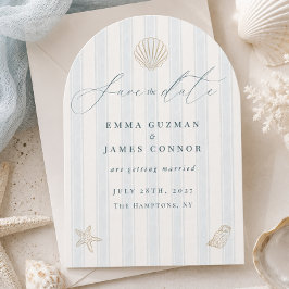Elegante Küsten-Muschel-Hochzeit - Save the Date Einladung