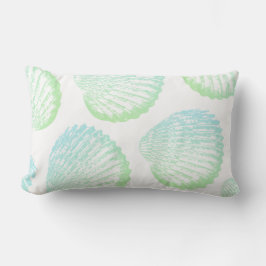 Elegante Küstenmeerküste Grüne Gedecke Muscheln Lendenkissen