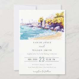 Elegante Küstenstrasse Sand Beach Rocky Seascape H Einladung