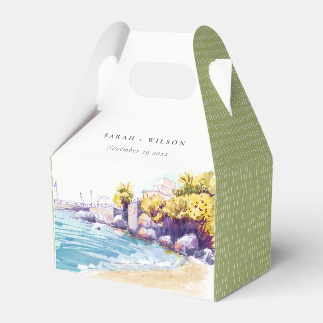 Elegante Küstenstrasse Sand Beach Rocky Seascape H Geschenkschachtel (Vorderseite)