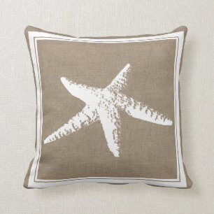 Elegante Küstenstreifen mit weißen Starfish & Im Kissen