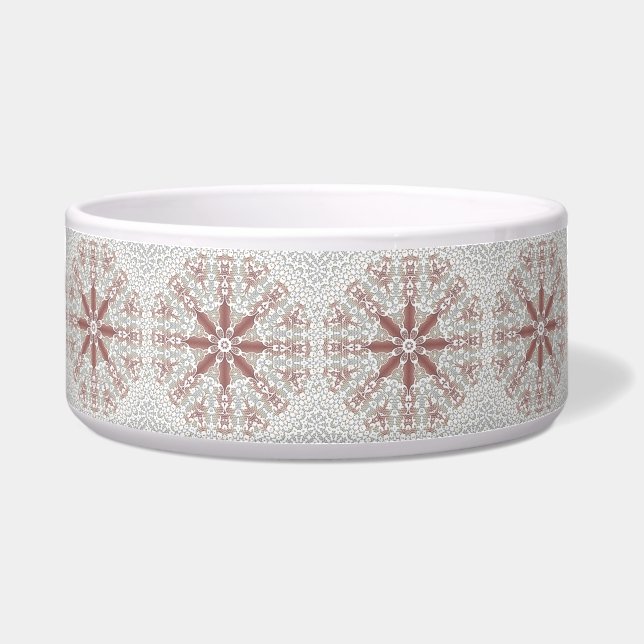 Elegante Lace Floral Keramik Pet Bowl Napf (Vorderseite)