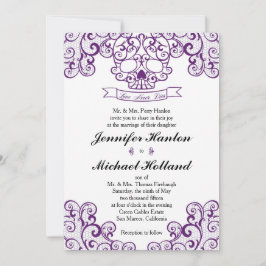 Elegante Lace Skull Calavera Einladungskarte