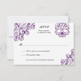 Elegante Lace Skull Calavera RSVP Card