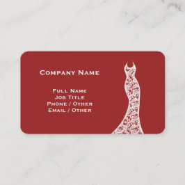 Elegante Lace Wedding Dress red Business Card Visitenkarte