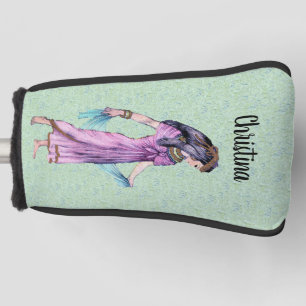 Elegante Lady aus Ägypten Lila Kleid Grün Golf Headcover