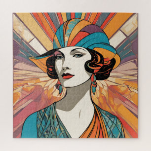Elegante Lady im Art Deco inspirierte Frauenporträ