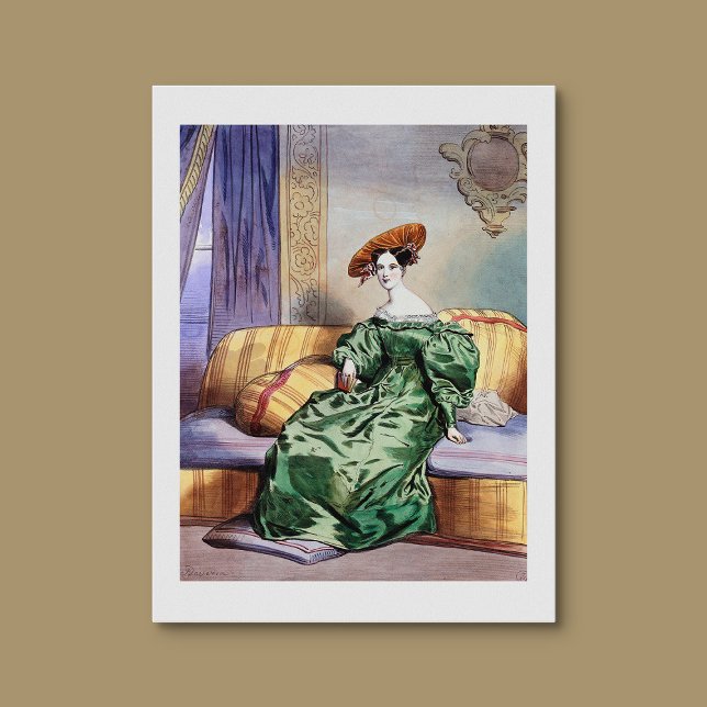 Elegante Lady in Green Gown - Viktorianische Kunst Poster (Von Creator hochgeladen)