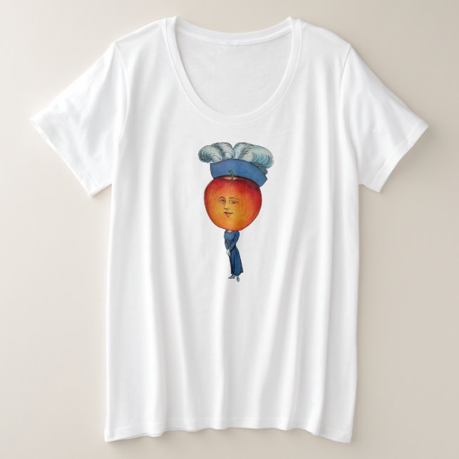 Élégante Lady Red Apple Head casquette à plumes bl (Design devant)