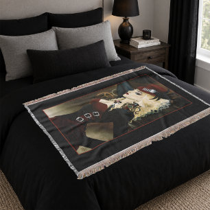 Elegante Lady Steampunk viktorianische rote Uhrwer Decke