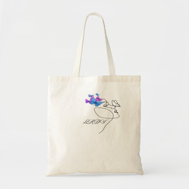 Elegante LADY Typografie-Tasche | Minimal Chic Tragetasche (Vorne)