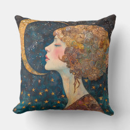 Elegante Lady und das Mondwirbelkissen Kissen