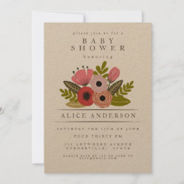 Elegante Ladys Bouquet Personalisiert Babydusche Einladung
