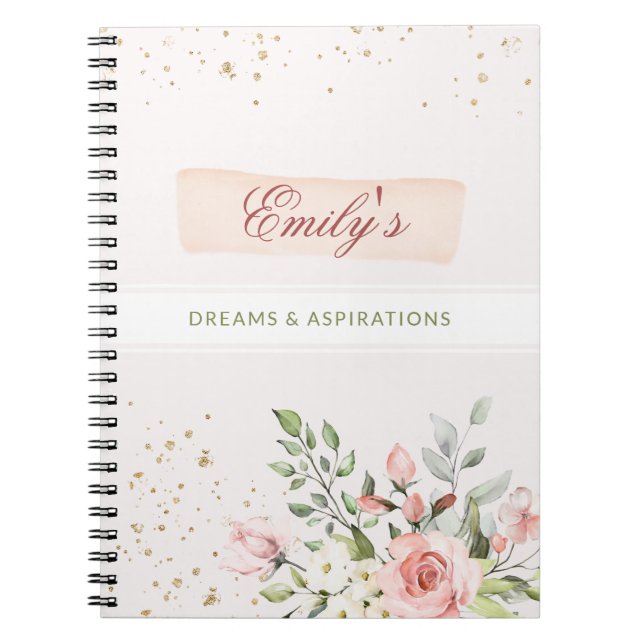 Elegante Ladys Girly Diary Floral Pastel Pink Chic Notizblock (Vorderseite)