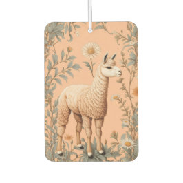 Elegante Lama und Daisy Blume auf Peach Autolufterfrischer