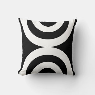 Elégante Lame Vave Noir & Blanc Jeter Oreiller