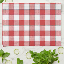 Elegante Landschaft Picnic White Red Checkered Geschirrtuch
