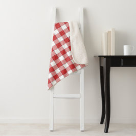 Elegante Landschaft Picnic White Red Checkered Sherpadecke