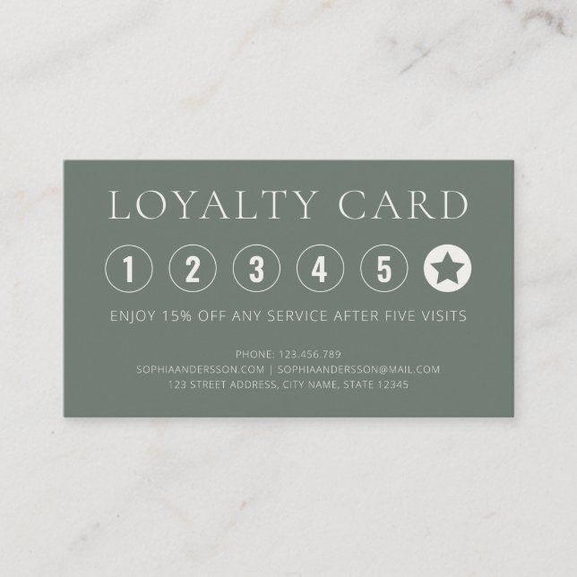 Elegante Landschaft Torn Edge Flat Loyalty Card Treuekarte (Vorderseite)