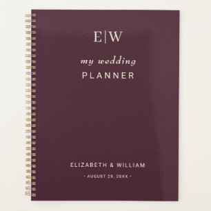 Elégante laque simple cerise, Mariage Monogramme