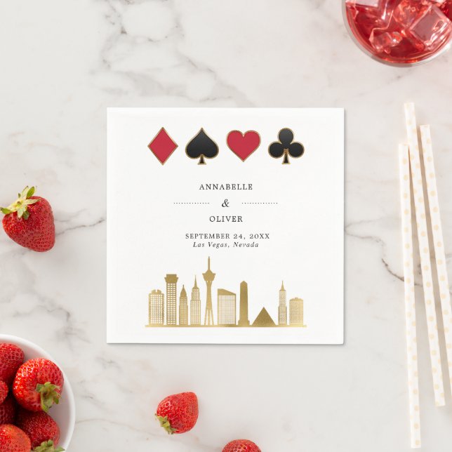 Elegante Las Vegas Foto Hochzeit in Urlaubsort Serviette (Beispiel)