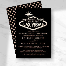 Elegante Las Vegas Hochzeit in Urlaubsort Probe Folieneinladung