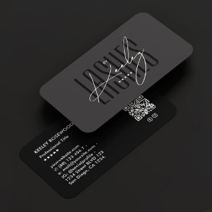 Elegante Lash Techniker Signatur Schwarz Visitenkarte