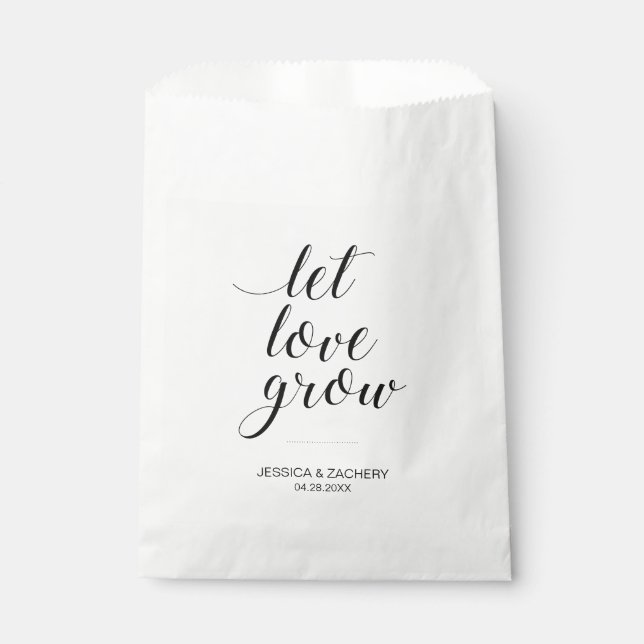 Elegante Lassend Liebe wachsen Samenfavoriten Hoch Geschenktütchen (Vorderseite)