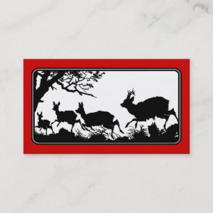 Elegante laufende Rotwild-Antiken-Deutsch-Art Visitenkarte