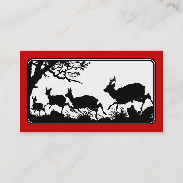 Elegante laufende Rotwild-Antiken-Deutsch-Art Visitenkarte (Vorderseite)