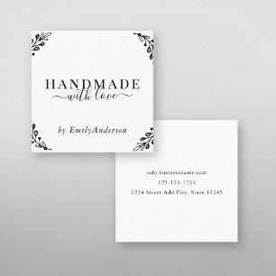 Elegante Laurel Handmade mit Liebe Business Produc Quadratische Visitenkarte