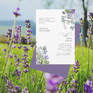 Élégante Lavande Botanique Mariage II Invitation