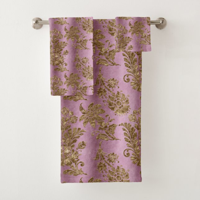 Elégante Lavande Damask Jolie salle de bain (En situation)