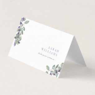 Elégante Lavande Eucalyptus Mariage Carte Place