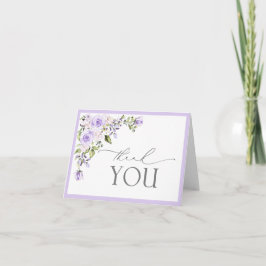 Élégante Lavande Lavande Florale Carte de remercie