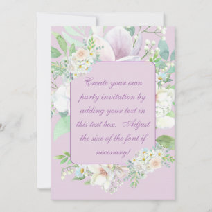 Élégante Lavande Pastel Floral Invitation