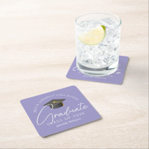 Elegante Lavendel-Abschlussfeier nach Maß Rechteckiger Pappuntersetzer