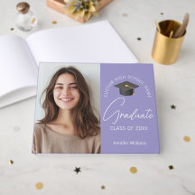 Elegante Lavendel-Abschlussfoto-Personalisierte Pa