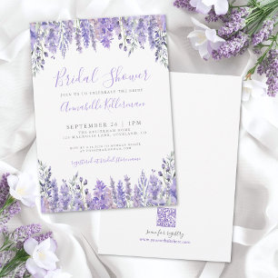 Elegante Lavendel-Blumen-Brautparty Einladung