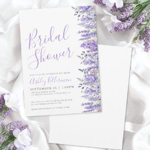 Elegante Lavendel-Blumen-Bridal-Shower im Aquarell Einladung