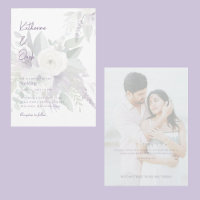 Elegante Lavendel-Blumen-Hochzeitspaar-Foto