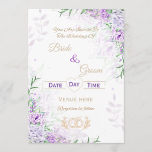 Elegante Lavendel-Garten-Hochzeitseinladung Einladung